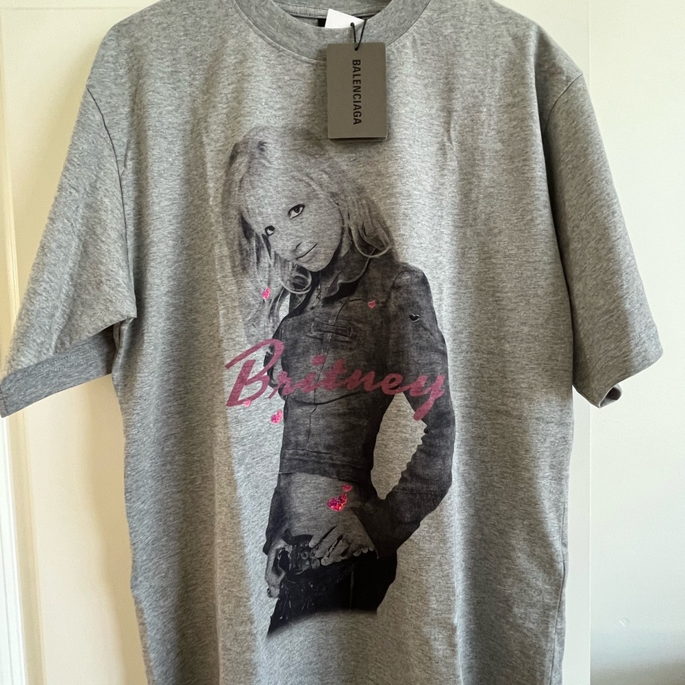 Balenciaga Heather Gray T-shirt Britney Spears Collab.